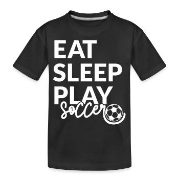 Eating Sleeping Playing Football Gift - Kids' Premium Organic T-Shirt - black - Front