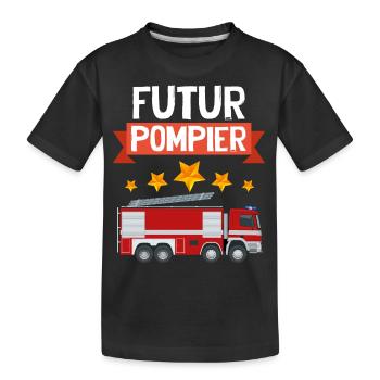 Bébé et Enfant Futur pompier Mon Petit héros - T-shirt bio Premium Enfant - noir - Devant