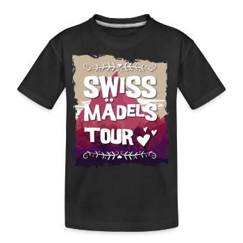 Swiss Mädels Tour - Kinder Premium Bio T-Shirt - Schwarz - Vorne