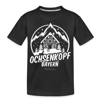 Ochsenkopf Bayern Skigebiet - Kinder Premium Bio T-Shirt - Schwarz - Vorne