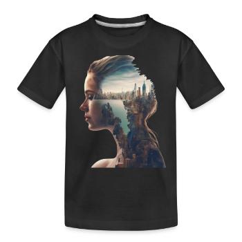 Ein Model in New York City - Kinder Premium Bio T-Shirt - Schwarz - Vorne