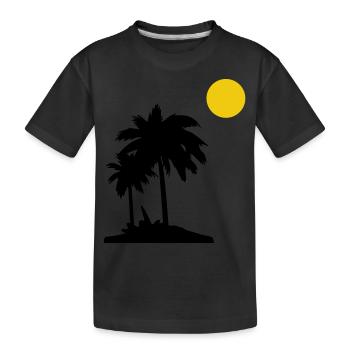 Palm trees - Kids' Premium Organic T-Shirt - black - Front