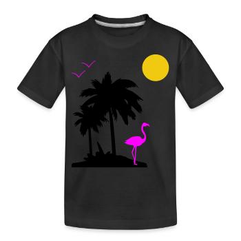 Palm Paradise - Kids' Premium Organic T-Shirt - black - Front