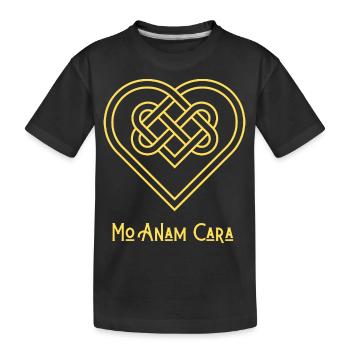 MoAnam Cara Heart Triskel - Kids' Premium Organic T-Shirt - black - Front