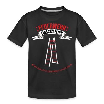 Feuerwehr Einsatzleiter - Feuerwehrmann Beruf - Kinder Premium Bio T-Shirt - Schwarz - Vorne