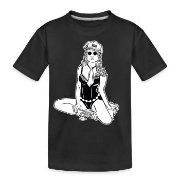 Polizistin // Illustration - Kinder Premium Bio T-Shirt - Schwarz - Vorne
