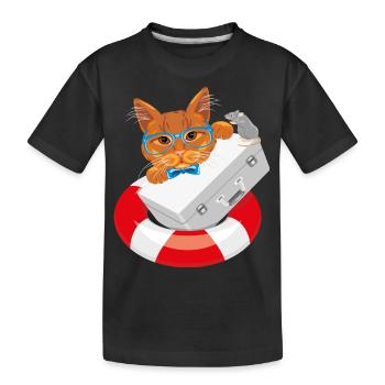 Rescue cats - Kids' Premium Organic T-Shirt - black - Front