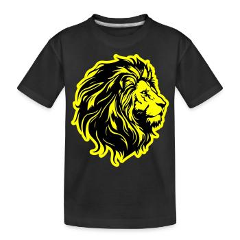 Tête de Lion Silhouette de Lion - T-shirt bio Premium Enfant - noir - Devant