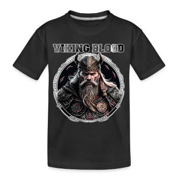 Wikingerblut, Odin Nordischer Gott erwartet uns in Walhalla - Kinder Premium Bio T-Shirt - Schwarz - Vorne