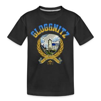 Gloggnitz Niederösterreich Vintage College Design - Kinder Premium Bio T-Shirt - Schwarz - Vorne