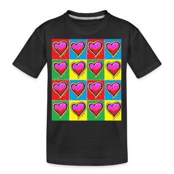 Subway Graffiti Hearts - Kids' Premium Organic T-Shirt - black - Front