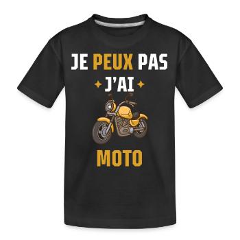 je peux pas j'ai moto - T-shirt bio Premium Enfant - noir - Devant