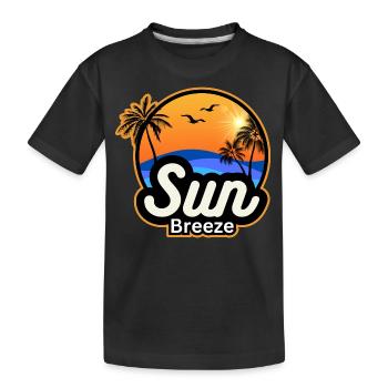 SUN Breeze - Urlaubsmotiv mit Palmen am Meer - Kinder Premium Bio T-Shirt - Schwarz - Vorne