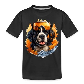 vector Bernhardiner: Alpine Rescue Legend T-Shirt - Kinder Premium Bio T-Shirt - Schwarz - Vorne