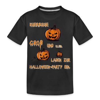 Kürbisse laden zur Halloween Party ein - Kinder Premium Bio T-Shirt - Schwarz - Vorne