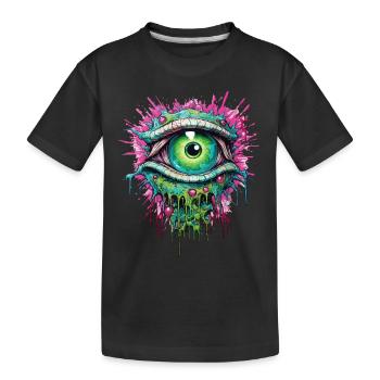 Zombie Eye Apocalypse Halloween Zombie Hunter - Kids' Premium Organic T-Shirt - black - Front