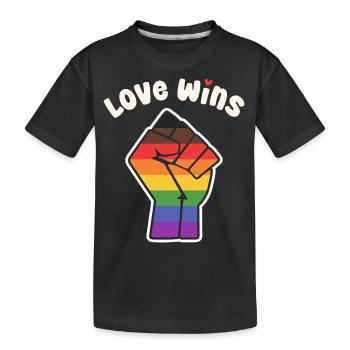 L’amour gagne le poing de la fierté alternative pour l’égalité - T-shirt bio Premium Enfant - noir - Devant