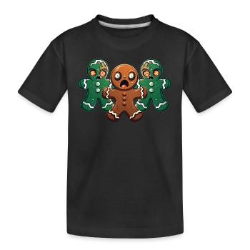 Walking Gingerbread - Kids' Premium Organic T-Shirt - black - Front