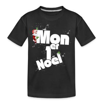 Mon premier Noel - T-shirt bio Premium Enfant - noir - Devant