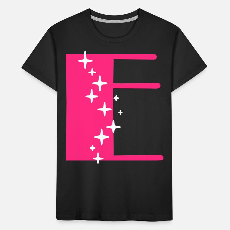 Buchstabe E Glitzer Kinder Premium Bio T-Shirt