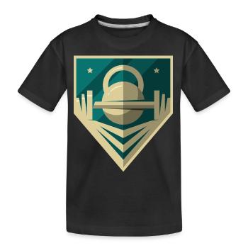 Logo d’haltère - T-shirt bio Premium Enfant - noir - Devant