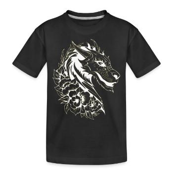 Fantasy Dragon Anime Dragon Head Mythical reptile - Kids' Premium Organic T-Shirt - black - Front