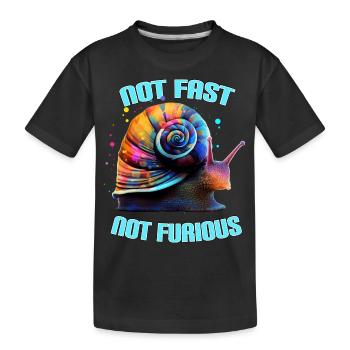 Not Fast Not Furious Snail - Kids' Premium Organic T-Shirt - black - Front