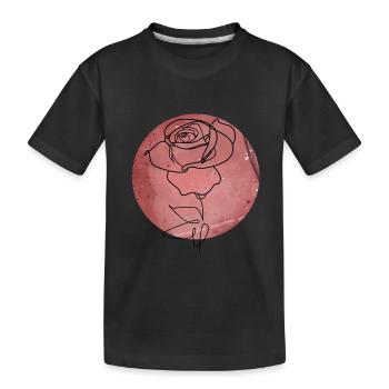 Rosen-Minimalismus - Kinder Premium Bio T-Shirt - Schwarz - Vorne