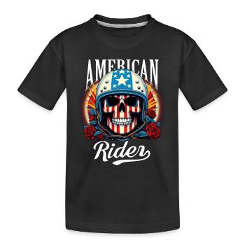 Reiter-Schädel - Kinder Premium Bio T-Shirt - Schwarz - Vorne