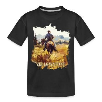 Cowboy Montana Horse Yellowstone Ranch Y Rip Rib - Kids' Premium Organic T-Shirt - black - Front