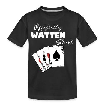 Watten Offizielles Shirt - Kinder Premium Bio T-Shirt - Schwarz - Vorne