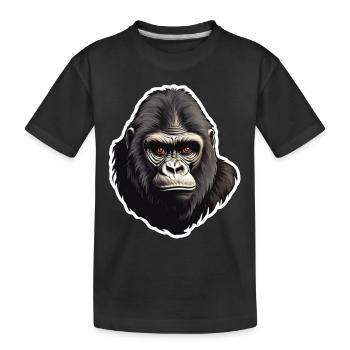 Gorilla - Kinder Premium Bio T-Shirt - Schwarz - Vorne