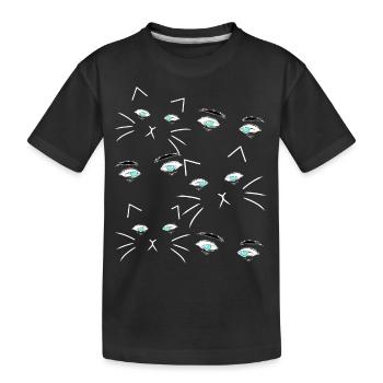 Fantasy Cat Eyes Face Cat Owner Cats - Kids' Premium Organic T-Shirt - black - Front