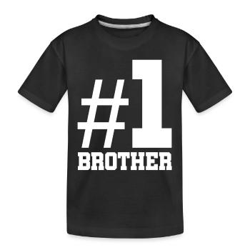 #1 Brother - No1 Brother - No1 - One - One - Kids' Premium Organic T-Shirt - black - Front