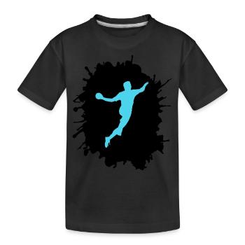 splatter handball - Kinder Premium Bio T-Shirt - Schwarz - Vorne