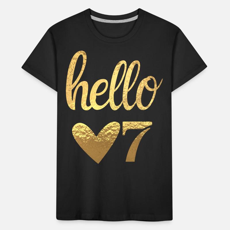 Hello 7 doré T-shirt bio Premium Enfant