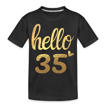 Hello 35 gold - Kids' Premium Organic T-Shirt - black - Front