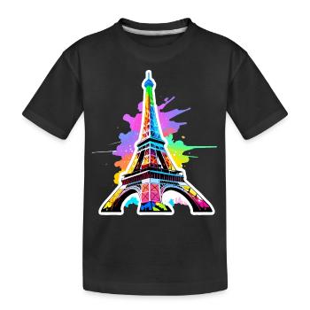 Eiffelturm #18 - Kinder Premium Bio T-Shirt - Schwarz - Vorne