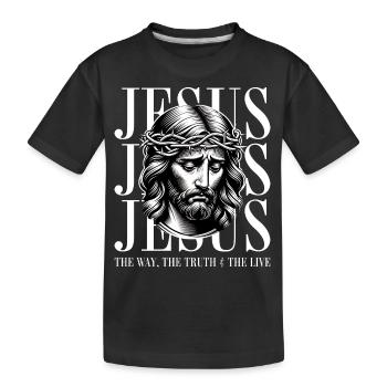 Jesus - Believe: Starkes Glaubens-Design - Kinder Premium Bio T-Shirt - Schwarz - Vorne