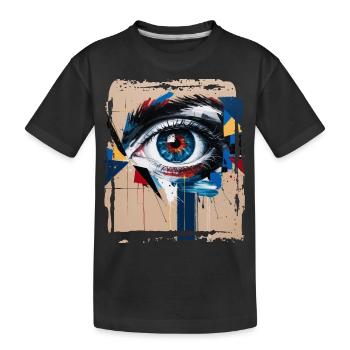 Oeil abstrait peint avec un pinceau coloré - T-shirt bio Premium Enfant - noir - Devant