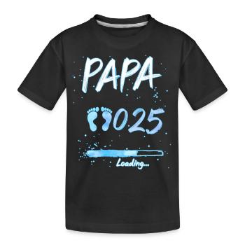 Dad 2025 Loading for Expectant Dads Gift - Kids' Premium Organic T-Shirt - black - Front