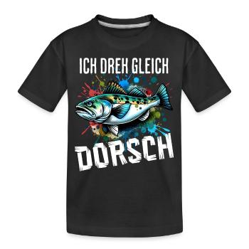 Ich dreh gleich Dorsch - Kinder Premium Bio T-Shirt - Schwarz - Vorne
