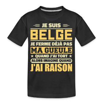 I'm Belgian - I don't shut my mouth - Kids' Premium Organic T-Shirt - black - Front