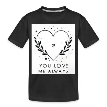 Love Card - Kids' Premium Organic T-Shirt - black - Front