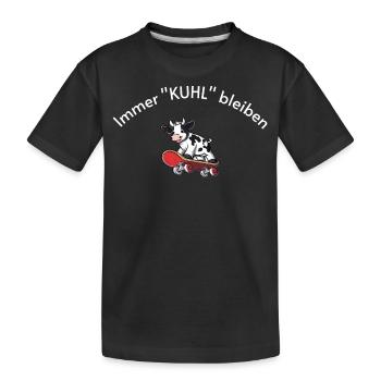 Immer Kuhl bleiben - Kinder Premium Bio T-Shirt - Schwarz - Vorne