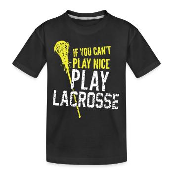 Play Lacrosse - Kids' Premium Organic T-Shirt - black - Front