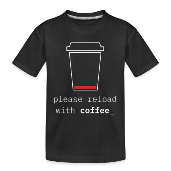 Aufladen mit Kaffee – Low Battery & Coffee - Kinder Premium Bio T-Shirt - Schwarz - Vorne