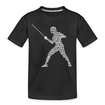 Fencing Fencing Typography Kids Men Boys - Kids' Premium Organic T-Shirt - black - Front