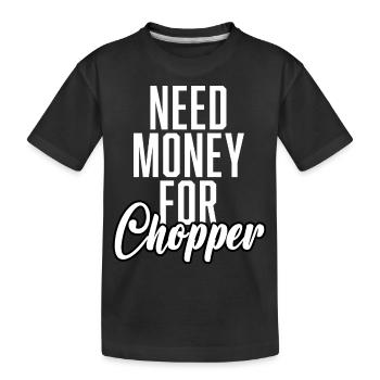 Besoin d’argent pour l’hélicoptère - T-shirt bio Premium Enfant - noir - Devant