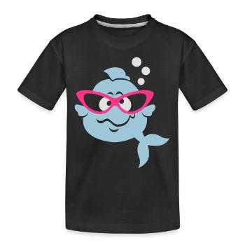 Retrofisch - Kinder Premium Bio T-Shirt - Schwarz - Vorne